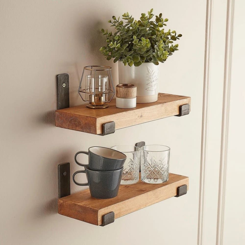 Industrial Floating Wall Shelf, Long Kitchen Shelf