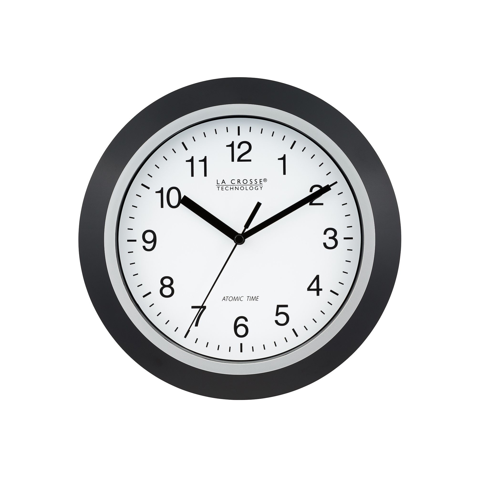 La Crosse Technology Atomic Analog Wall Clock, Black