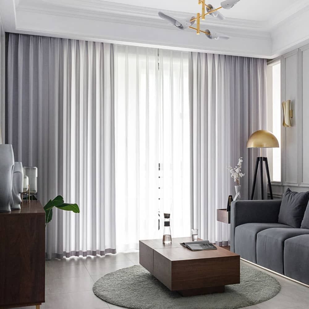 Light Gray Sheer Curtains Velvety Feeling Voile Drapes for Livingroom - Grommet Top / 2P(50W 63L)