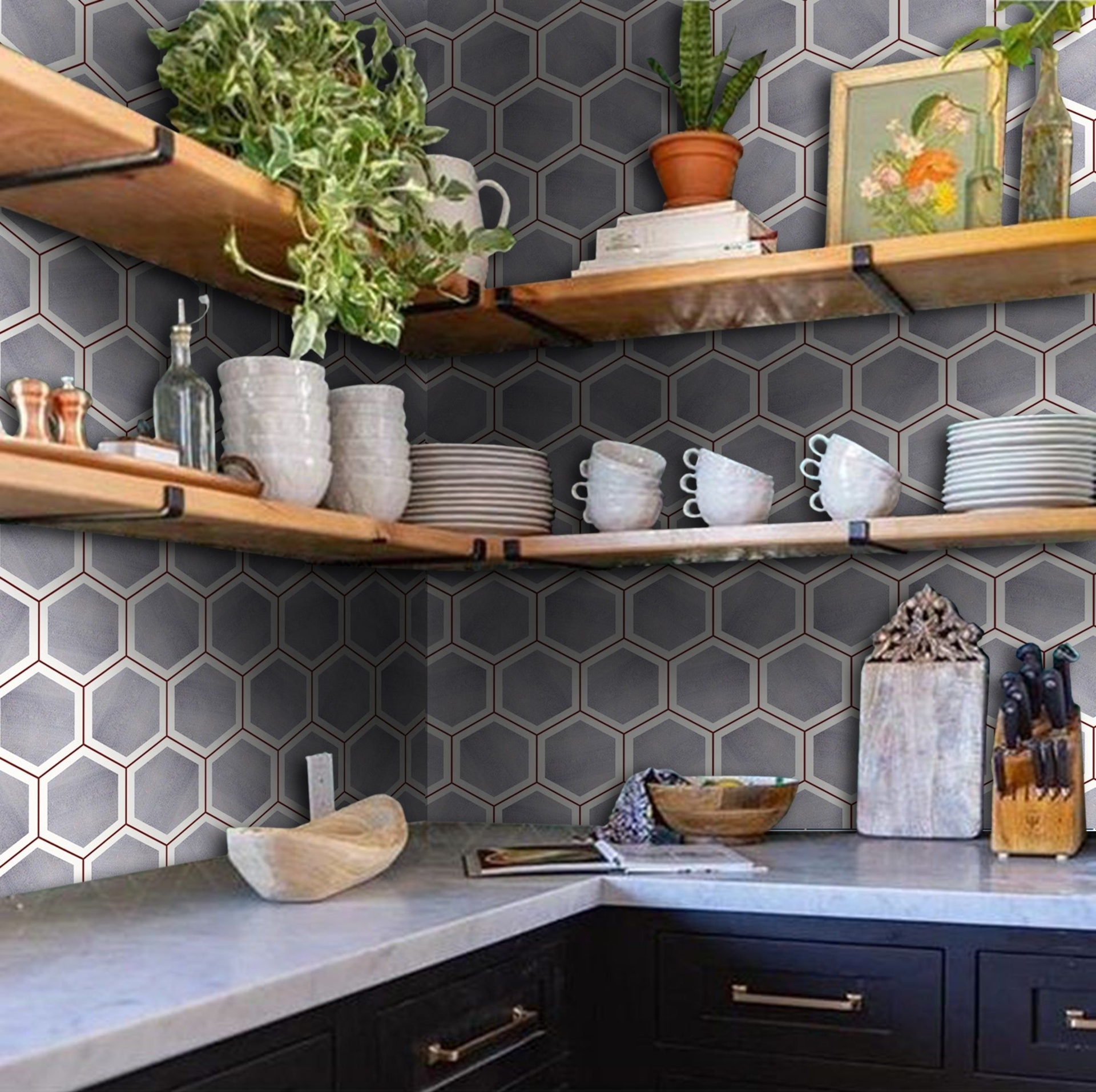 Luberon in Grey Wallpaper - Sample 12x12(30x30cm)