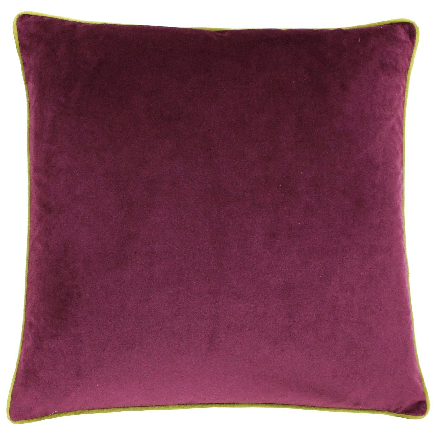 MUNNI Velvet Cushion Maroon with Moss Piping