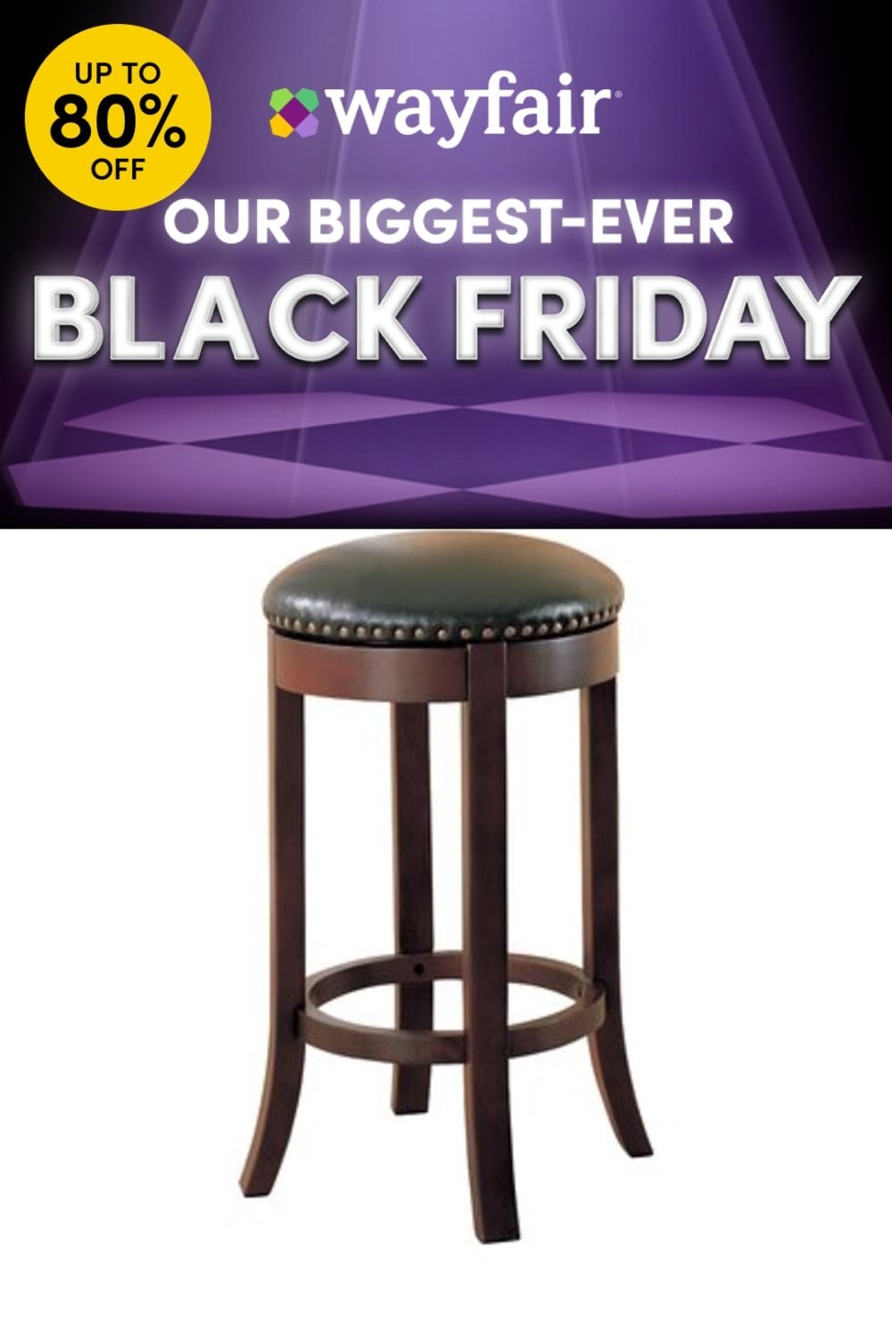 Red Barrel Studio Callendale Dark Faux Leather Swivel Stools Set Of 2 Wood/Upholstered/Leather/Faux leather in Brown | Wayfair