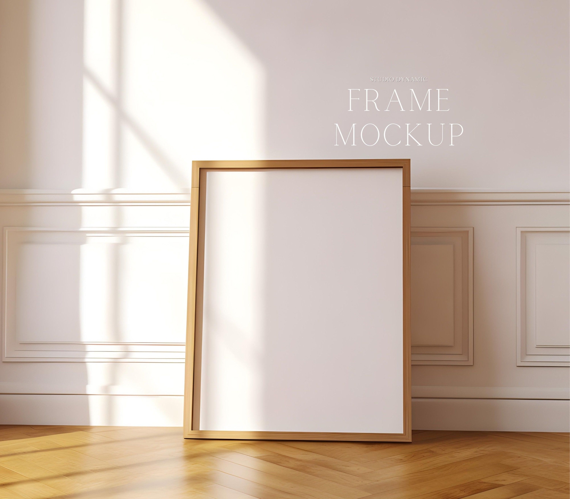 Single Frame Mockup - Minimalistic Interior Mockup - Wood Frame - Print Mockup - PSD - 27X36 - Smart Object