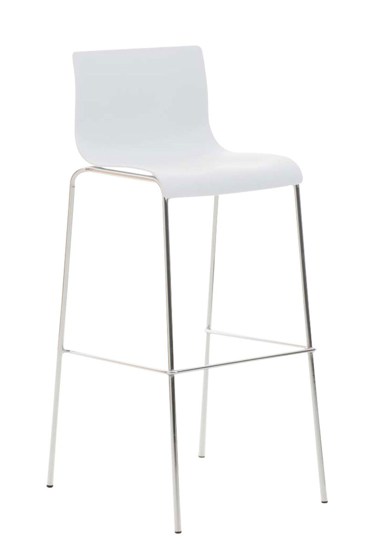 TPFLiving bar stool Hope 4-legged metal frame in chrome-look plastic - Schwarz