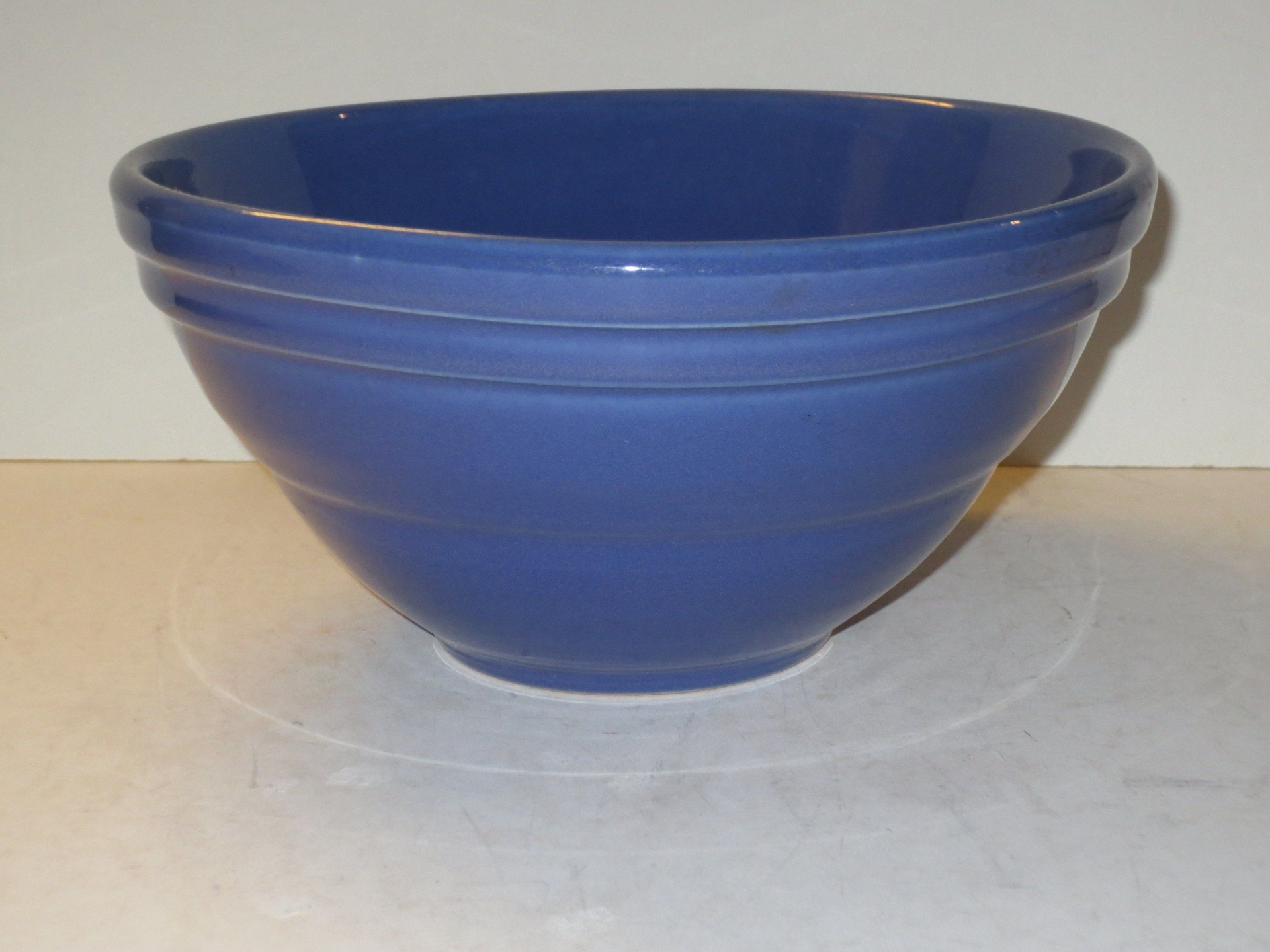 Vintage or Antique Large Blue Pottery Mixing Bowl
