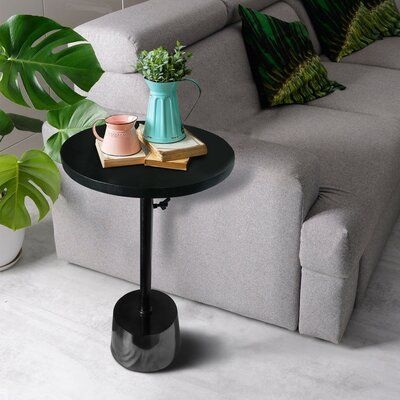 17 Stories Pedestal End Table Aluminum in Gray | 20 H x 12 W x 12 D in | Wayfair