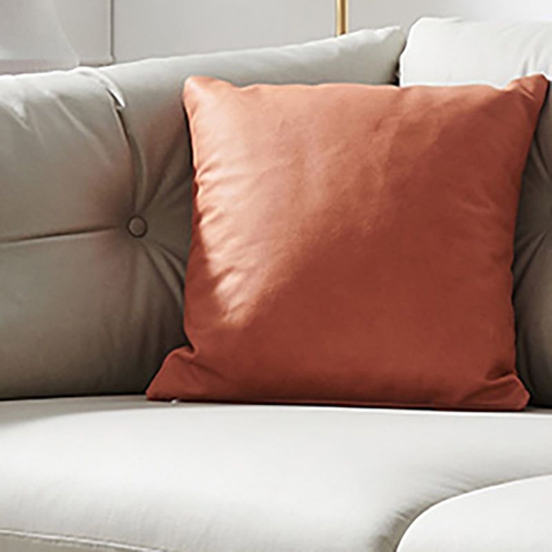 31 High Modern Faux Leather Flared Arm Standard Sofa with Cushions for Apartment - 94L x 37W x 31.5H / Khaki