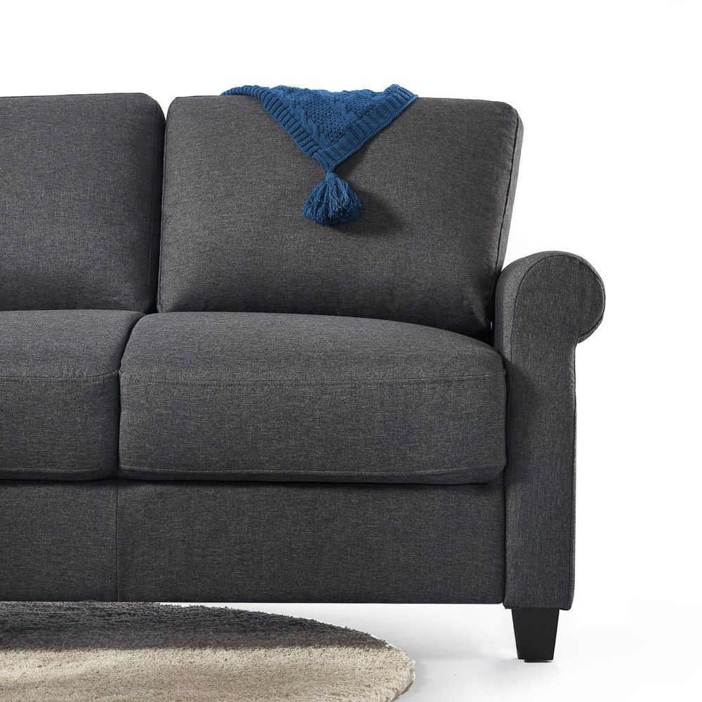 56" Josh Loveseat Sofa Dark Gray - Zinus