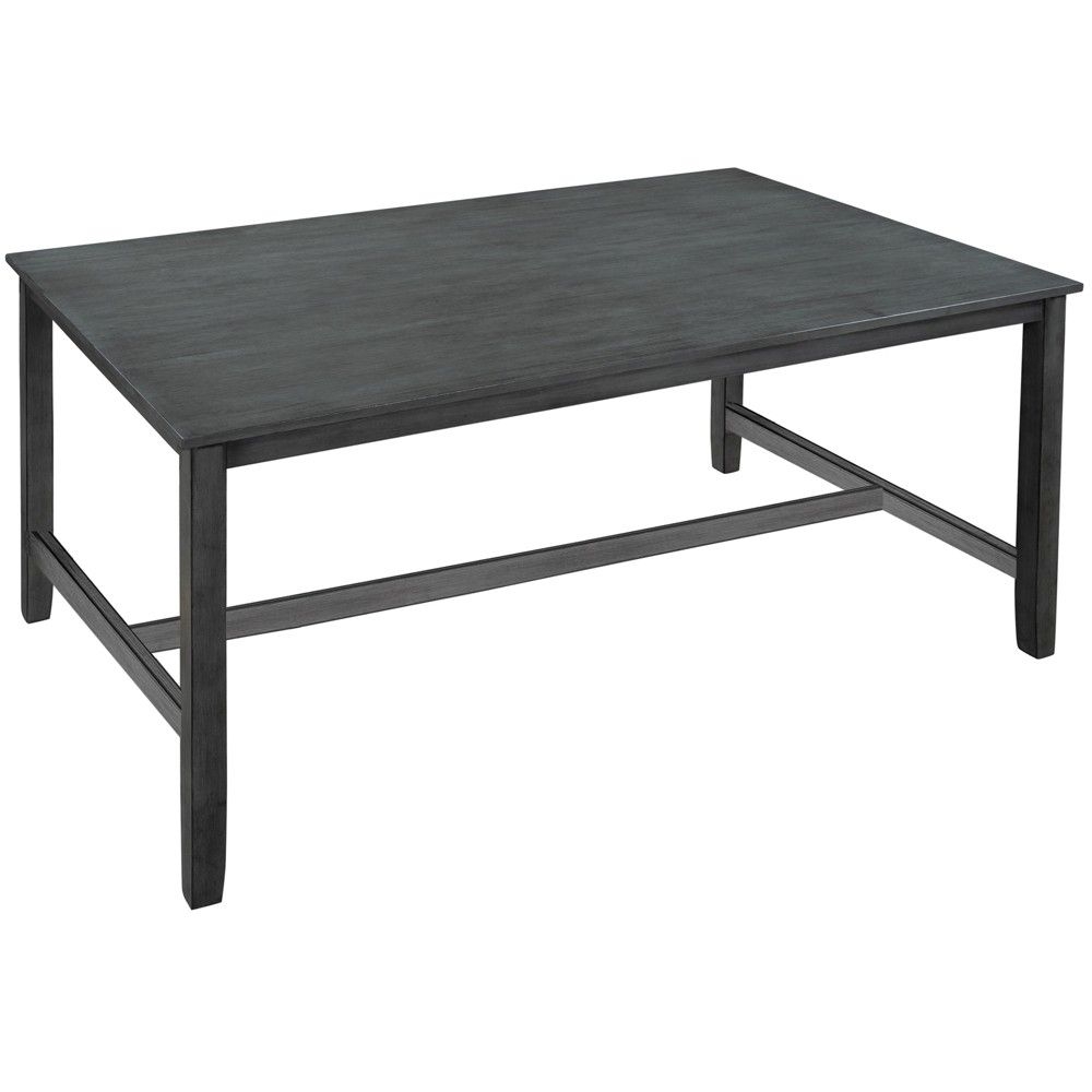 6-Piece Farmhouse Rustic Wooden Dining Table Set with 4 Chairs and Bench, Antique Gray - ModernLuxe