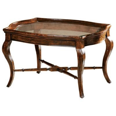 Astoria Grand Stewart Coffee Table w/ Tray Top Wood in Brown/Red, Size 21.0 H x 36.0 W x 25.0 D in | Wayfair