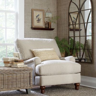 Birch Lane Witham 36" Wide Armchair Sunbrella/Wood/Polyester/Cotton/Velvet/Microfiber/Microsuede/Other Performance Fabrics/Fabric Wayfair