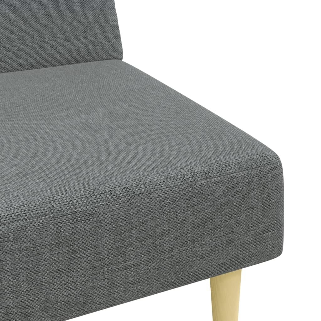 Canapea extensibil cu taburet, 2 locuri, gri nchis, textil