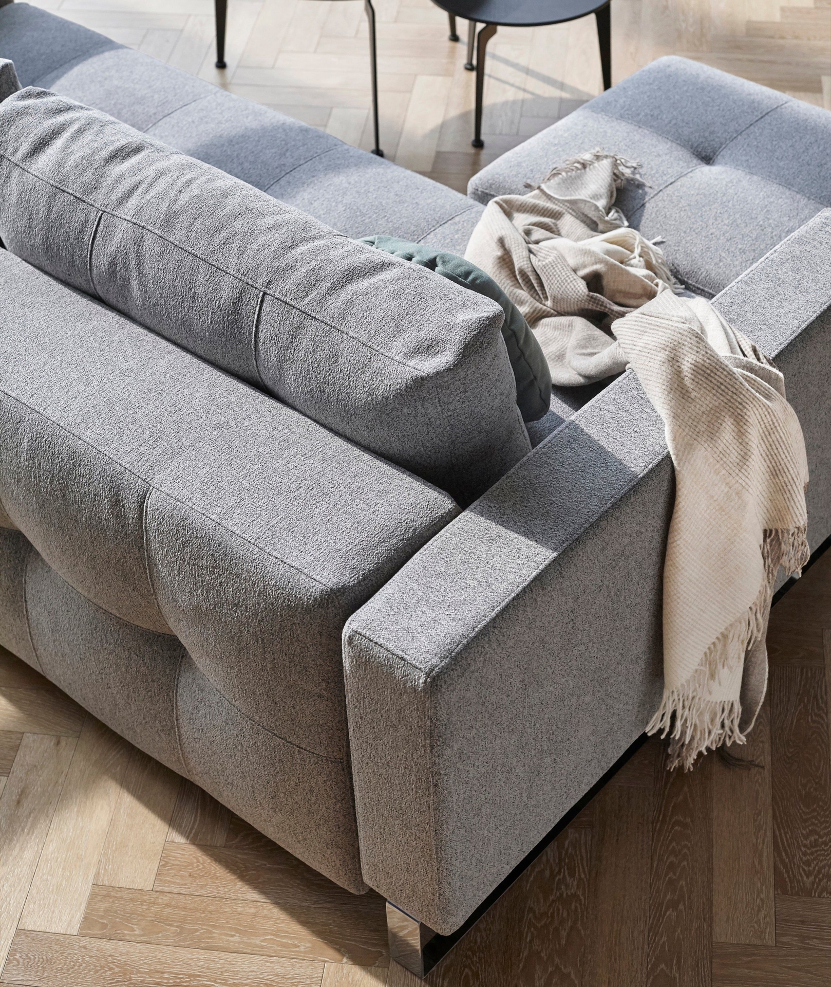 Cassius Deluxe Excess Lounger Sleeper Sofa - More Options - 534 Boucle Black Raven