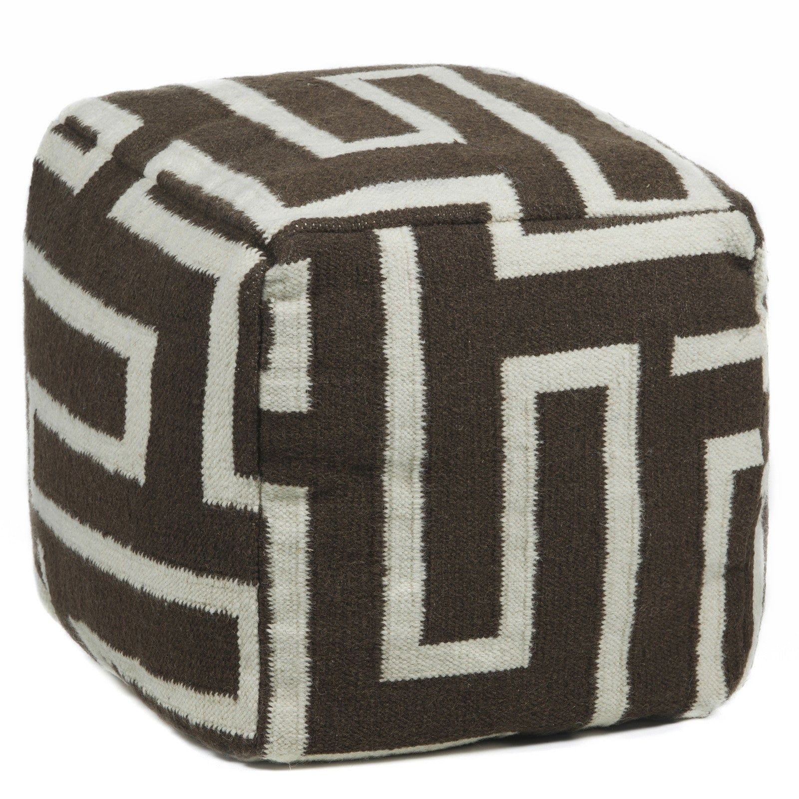 Chandra Poufs POU-135 Brown/Cream - 1'5 X 1'5 X 1'5 Rectangle