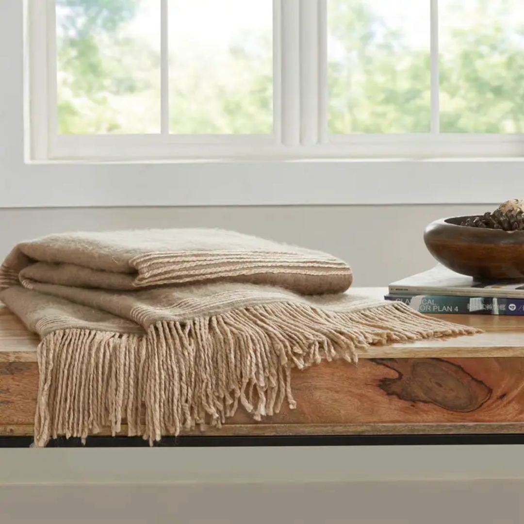 Chocolate Pecan - Mohair Throw