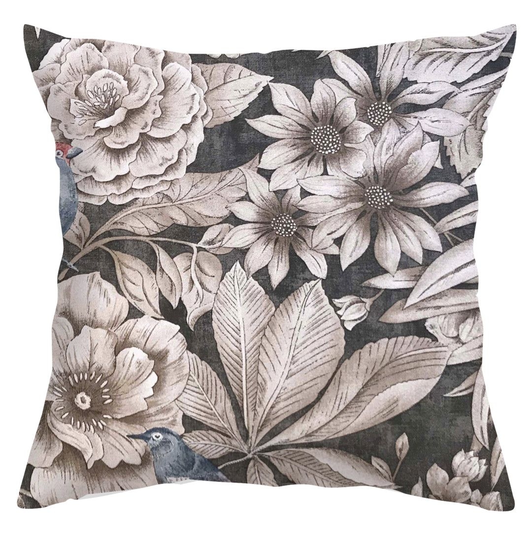 Cuscino Arredo Spring - Fodera / 40X40 / Foglie Azzurro