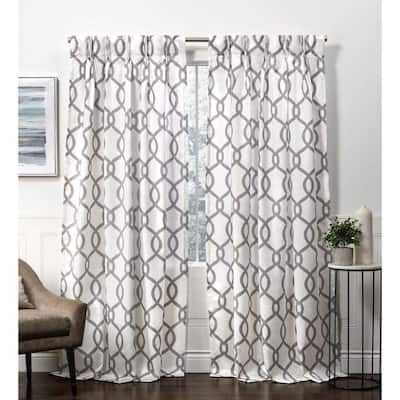EXCLUSIVE HOME Kochi Black Pearl Room Darkening Triple Pinch Pleat Top Curtain Panel - 27 in. W x 96 in. L (2-Panel)