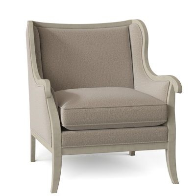 Fairfield Chair Winslow 31.5" Wide Wingback Chair Polyester/Other Performance Fabrics in White/Brown | Wayfair