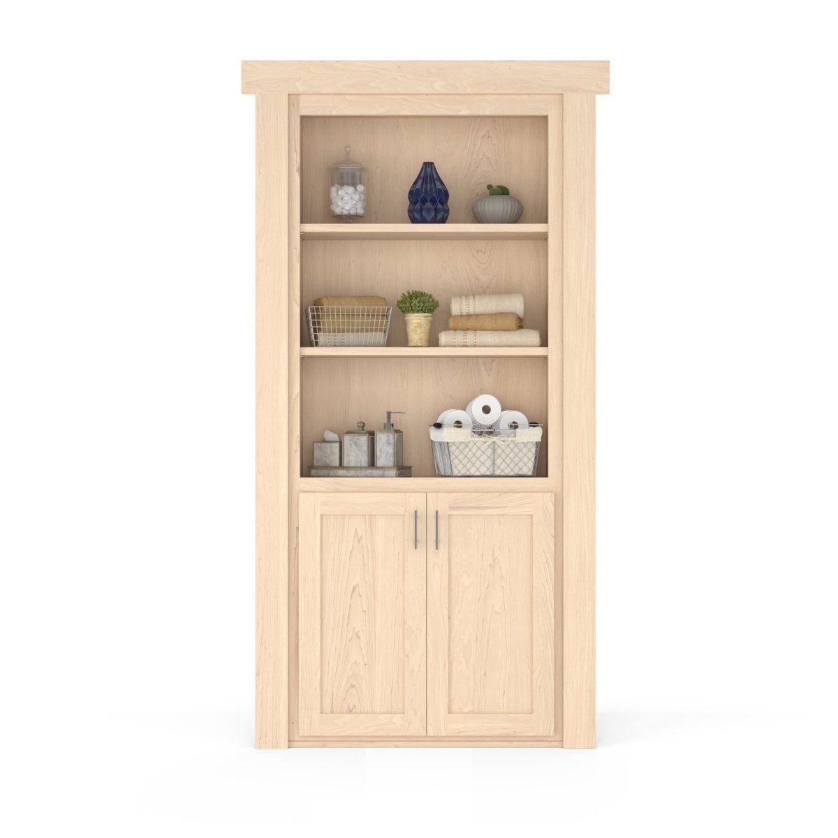 Hidden Flush Mount Maple Hamper Door - 32 x 80 / Unfinished / Right Hand / In-Swing
