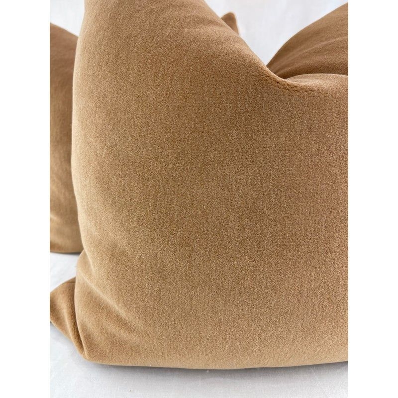 Holly Hunt "Alpaca Velvet" in Toffee 22" Pillows-A Pair