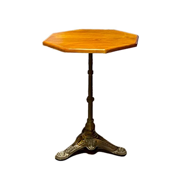 Industrial Kitchen Dining Table Solid Wood Table with Black Metal Pedestal Base - Natural / Without Chairs