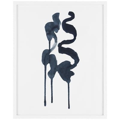 Ink Song Framed Mixed Media Abstract Wall Art 4 in. x 19 in.