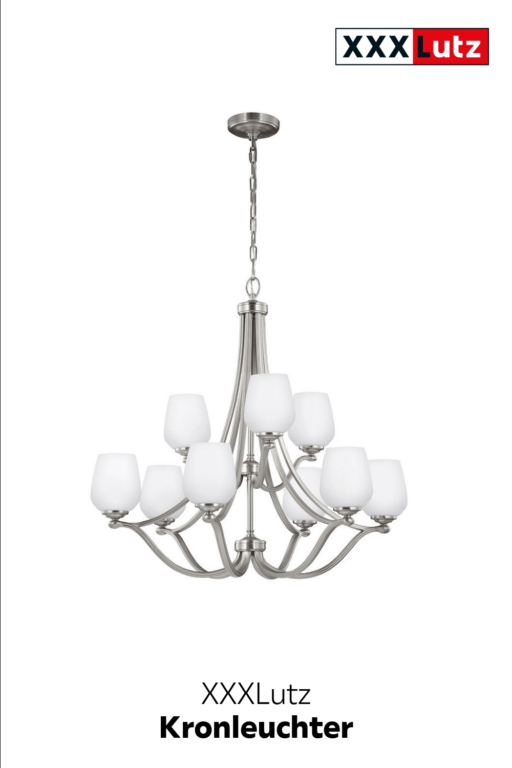 Kronleuchter Elstead Vintner , Nickel , Metall, Glas , 88.8 cm , Grner Punkt, RoHS , Lampen & Leuchten, Innenbeleuchtung, Hngelampen, Kronleuchter