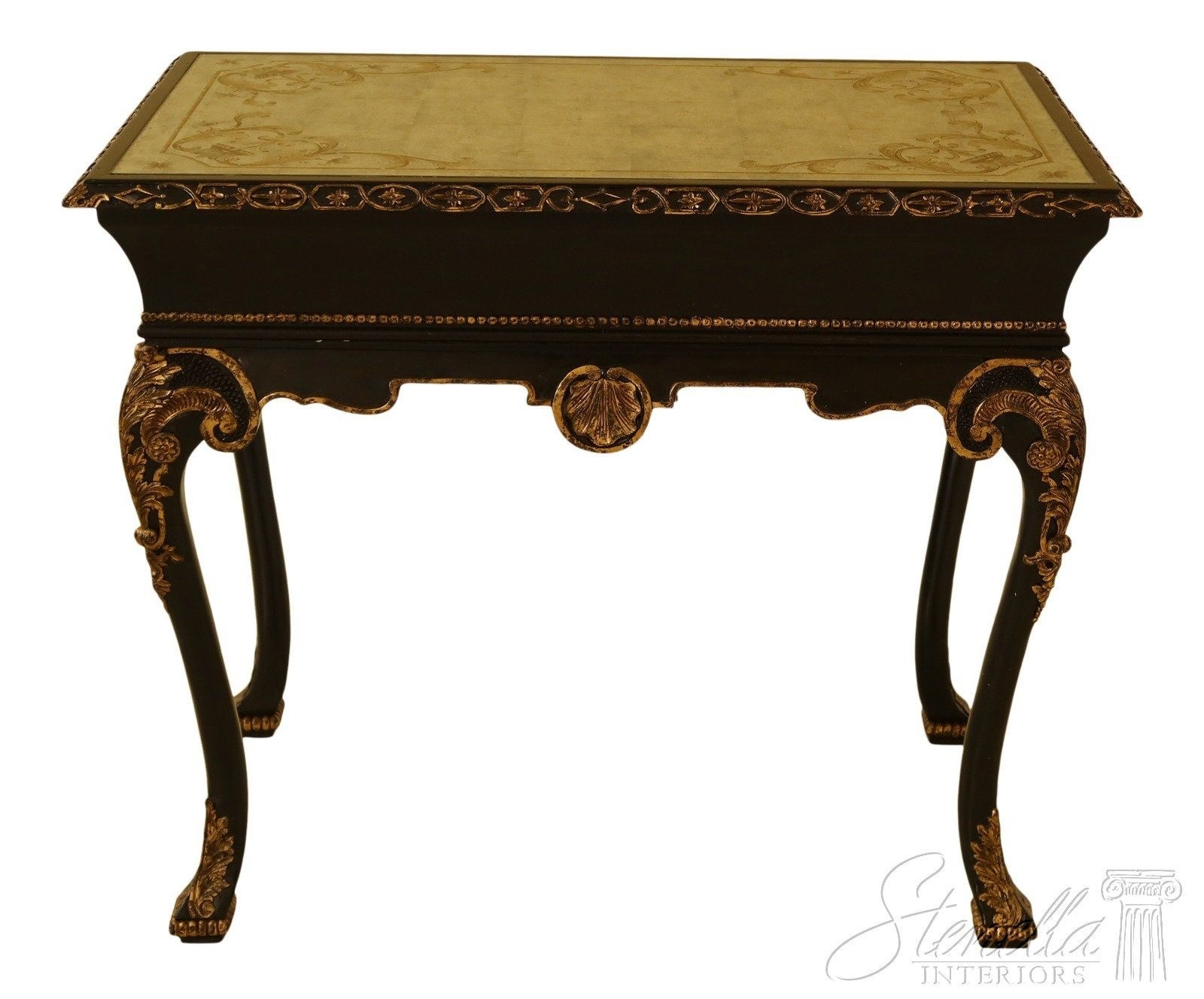 L31615EC: JONATHAN RICHARDS Georgian Tea Table w. Eglomise Mirrored Top