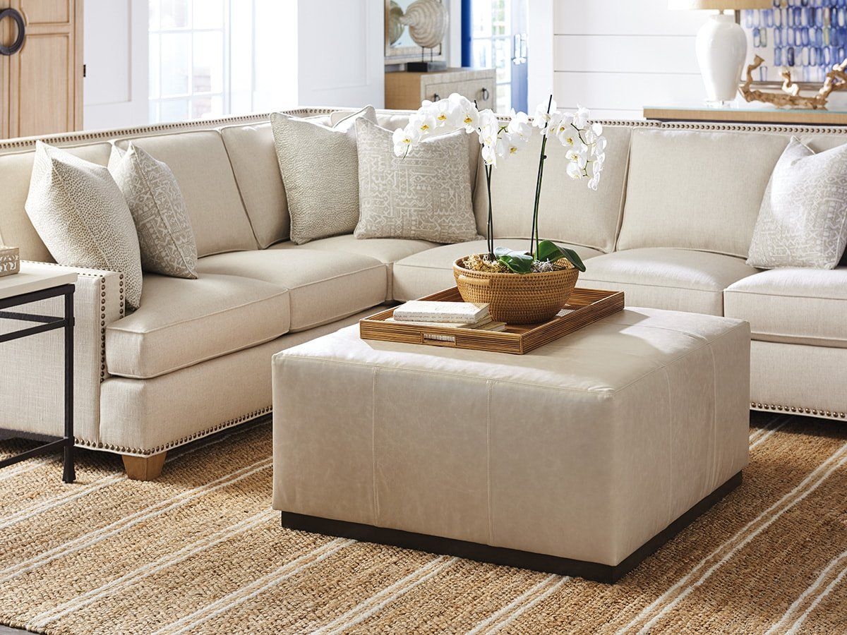 Lexington Clayton Leather Cocktail Ottoman