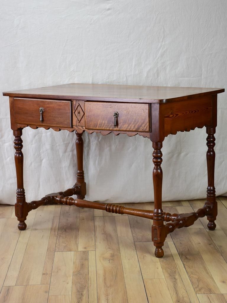 Louis XIII walnut and pine desk / side table 39" x 24"