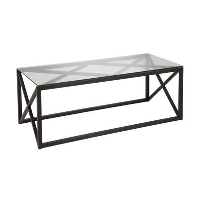 Metal Art Deco Coffee Table in Black - Henn&Hart