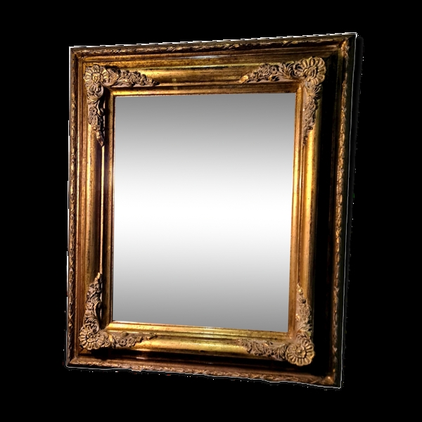 Miroir bois patine dor 58x70cm