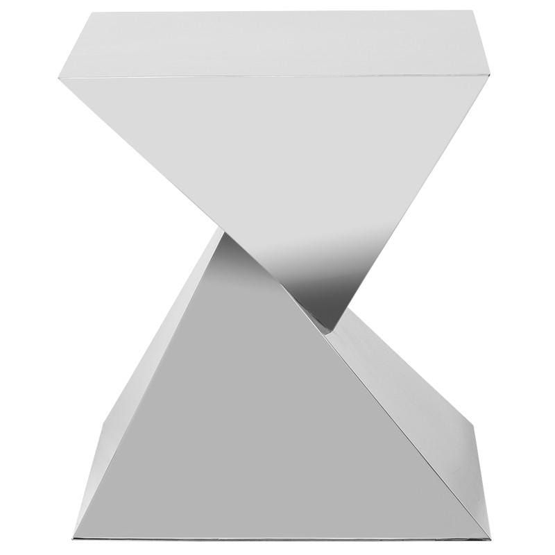 Nuevo Giza Steel Side Table - Silver - Brushed Stainless