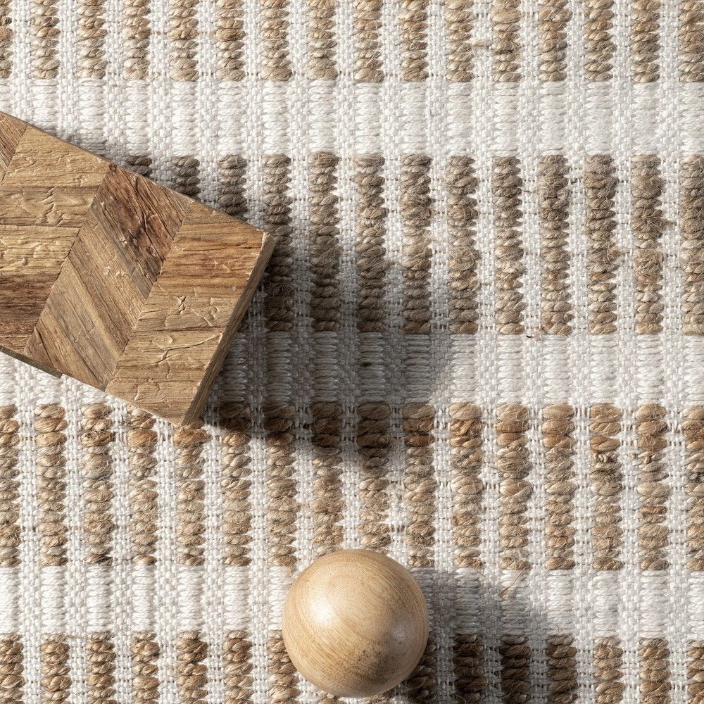 nuLOOM Corey Striped Bars Jute Blend Area Rug 8x10, Natural
