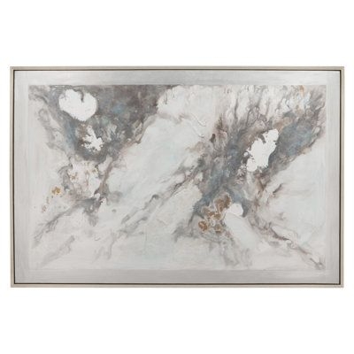 Orren Ellis Floater Frame Painting on Canvas & Fabric in White, Size 41.6 H x 61.6 W x 1.5 D in | Wayfair | Home Decor