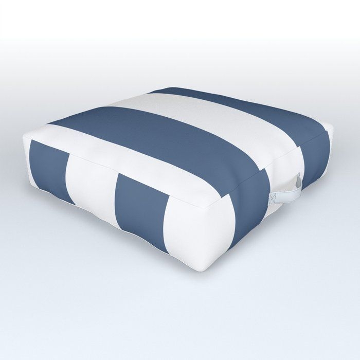 Outdoor Floor Cushion | Large Dark Blue And White Stripes Fresh Mood by Pivi Vikstrm - 26" x 26" x 6" - Society6