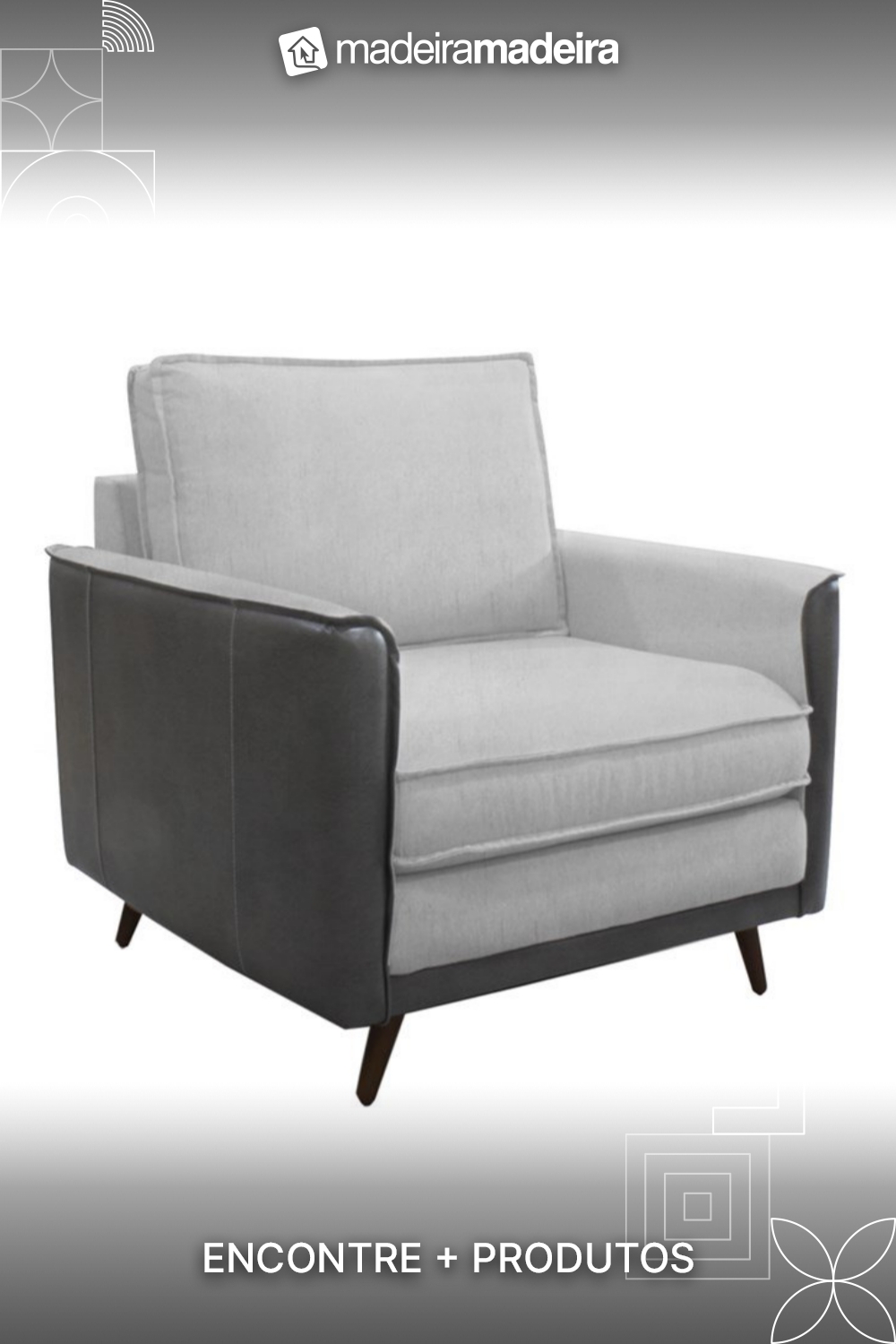 Poltrona Decorativa 2599 Linho Corino 12053X15006 Pes Palito Graz