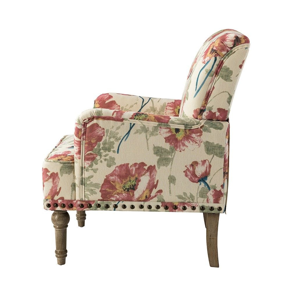 Reggio Armchair with Floral Patterns | ARTFUL LIVING DESIGN-RED