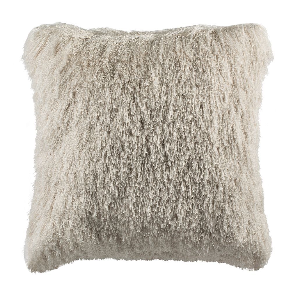 Safavieh Chic Shag Throw Pillow, White, 20X20