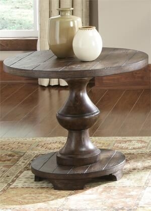 Sedona Collection 231-OT1020 26" End Table with Planked Top Bottom Shelf and Spanish Style Turned