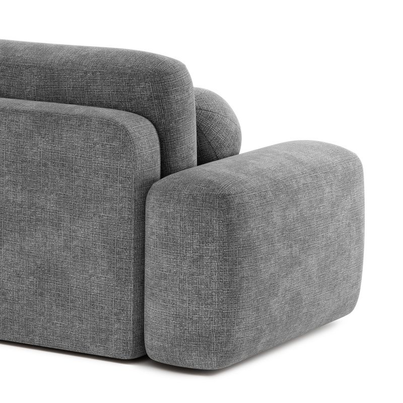 Sofa rozkadana Bold z pojemnikiem, szara, obe ksztaty