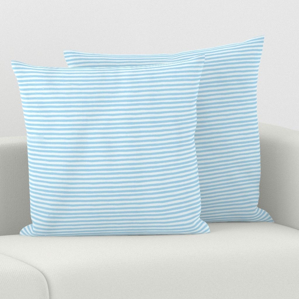 Spoonflower Throw Pillows - Blue Baby Kids Home Decor Stripes