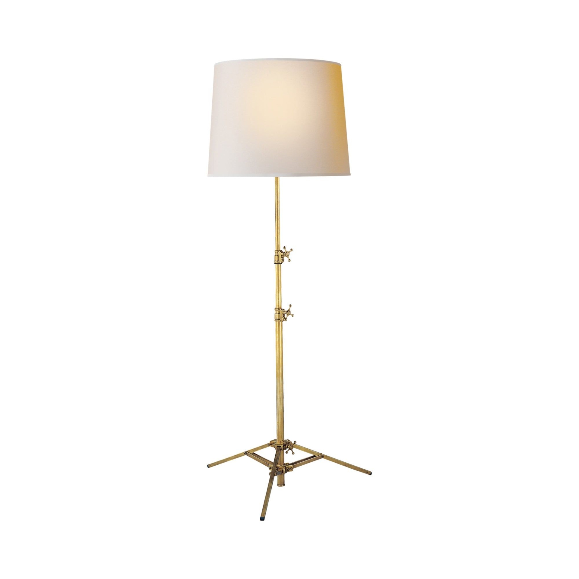 Studio Floor Lamp - Hand-Rubbed Antique Brass / Linen