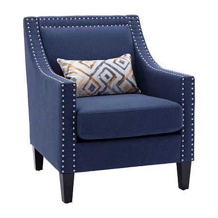 Tressa Living Room Collection Armchair | Blue | One Size | Accent Chairs Armchairs | Nailhead Trim