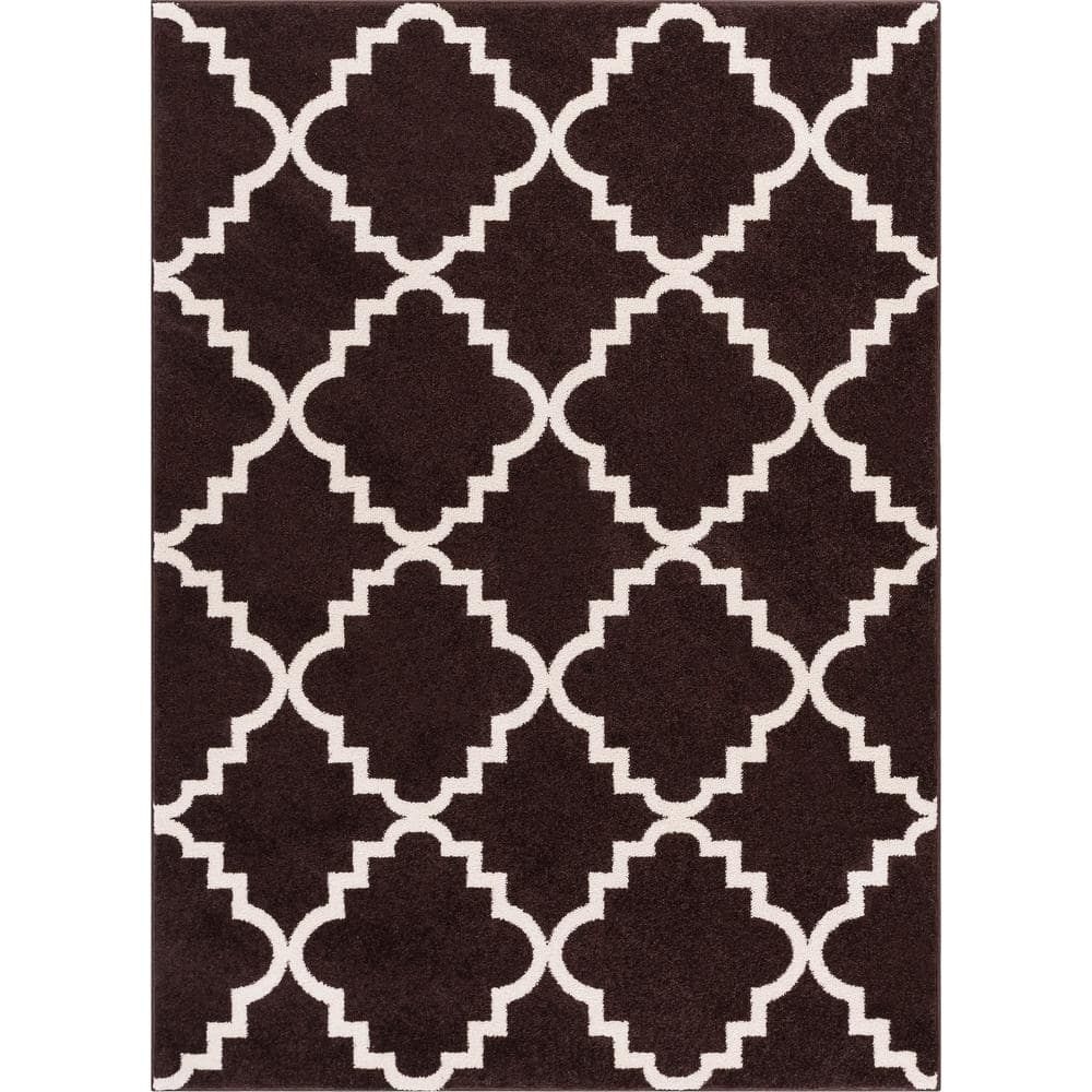 Well Woven Sydney Lulu's Lattice Trellis Brown 8 ft. x 11 ft. Modern Area Rug