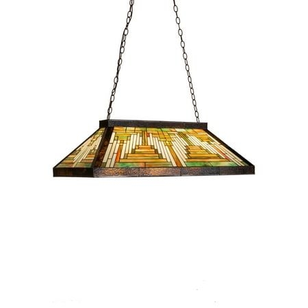186034 Meyda 39" Long Nuevo Mission Oblong Pendant, Size:39", Bronze
