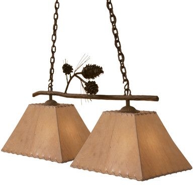 Bozeman Pinecone Double Rectangle Bar Light - Mountain Brown Finish