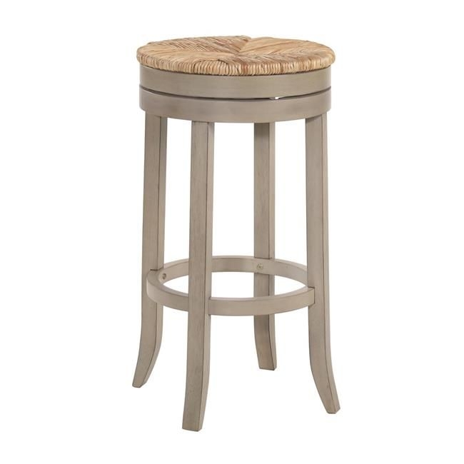 Carolina Chair & Table 1930R-WG 30 in. Irving Swivel Rush Seat Bar Stool, Weathered Gray