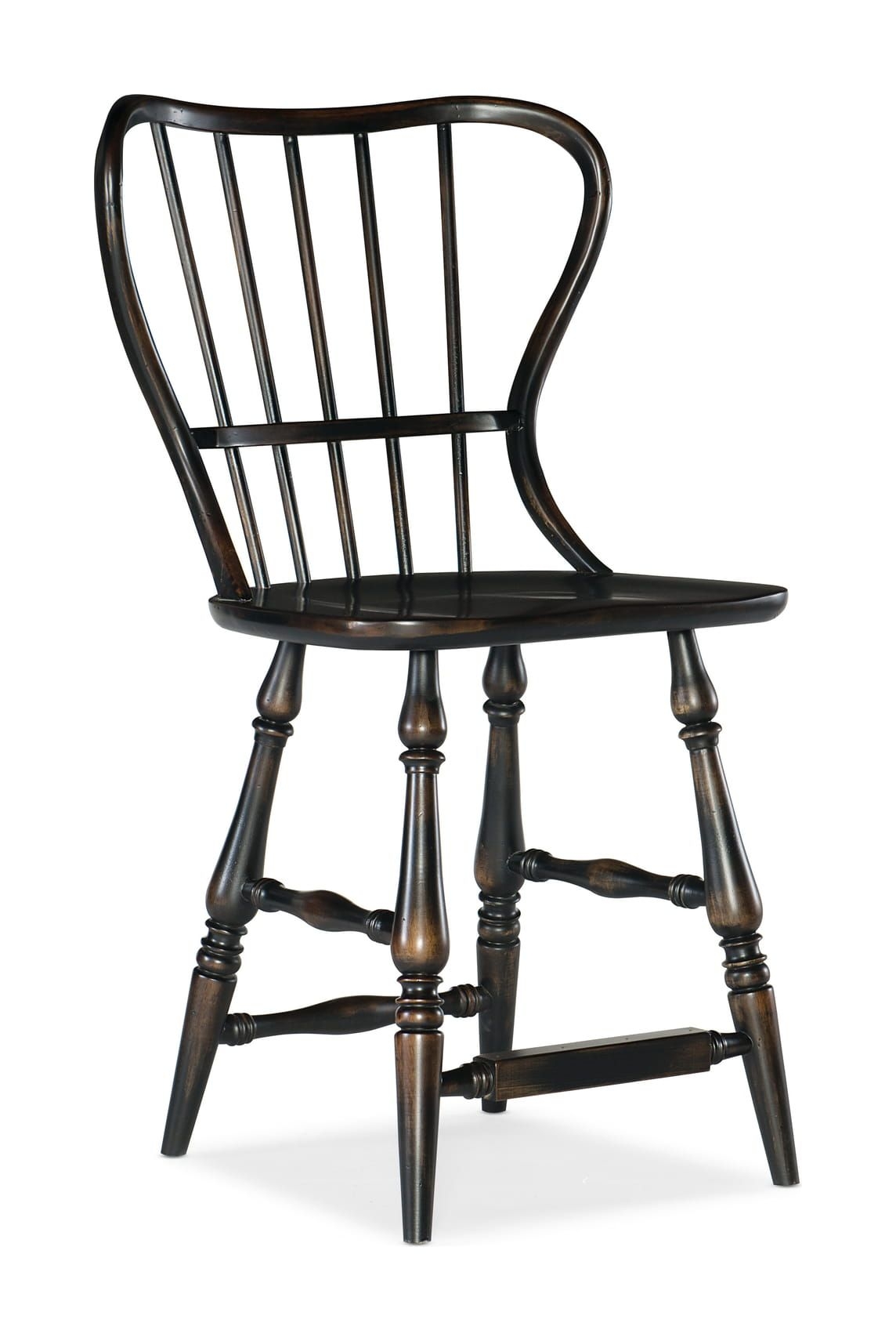 Ciao Bella Spindle Back Bar + Counter Stool - Finish: Aged Black; Size: Counter Height