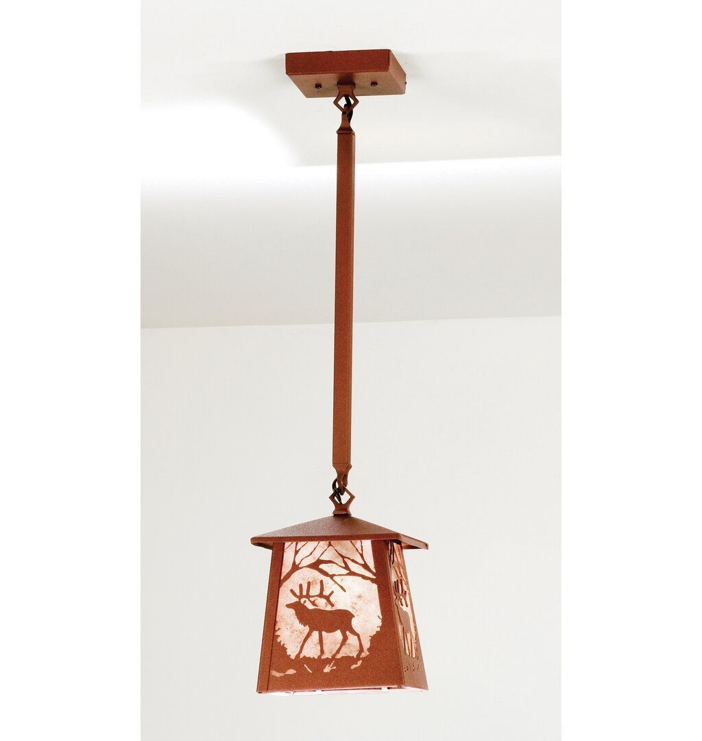 Elk at Dawn 1 - Light Lantern Geometric Pendant